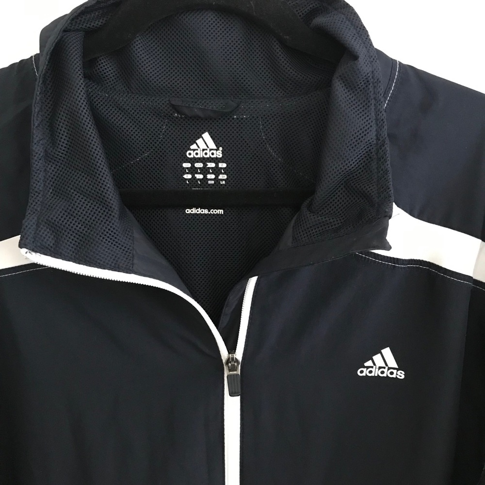 adidas Black and White Performance Zip Jacket - Picture 2 of 4